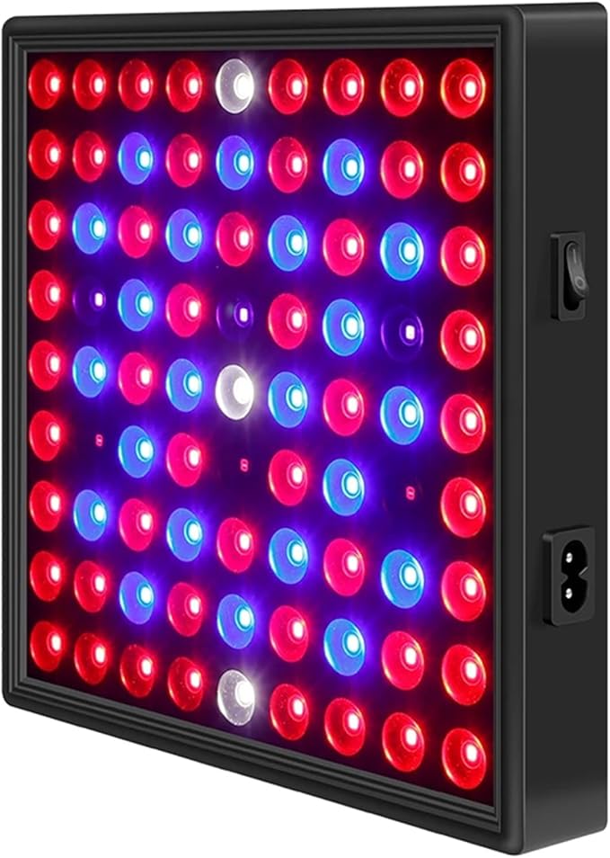 LED Grow Light Full Spectrum Plant Grow Light with Veg &amp Bloom Switch for Hydroponic Indoor Plants LED Grow Lamp Quiet Built-in Fan81LEDS