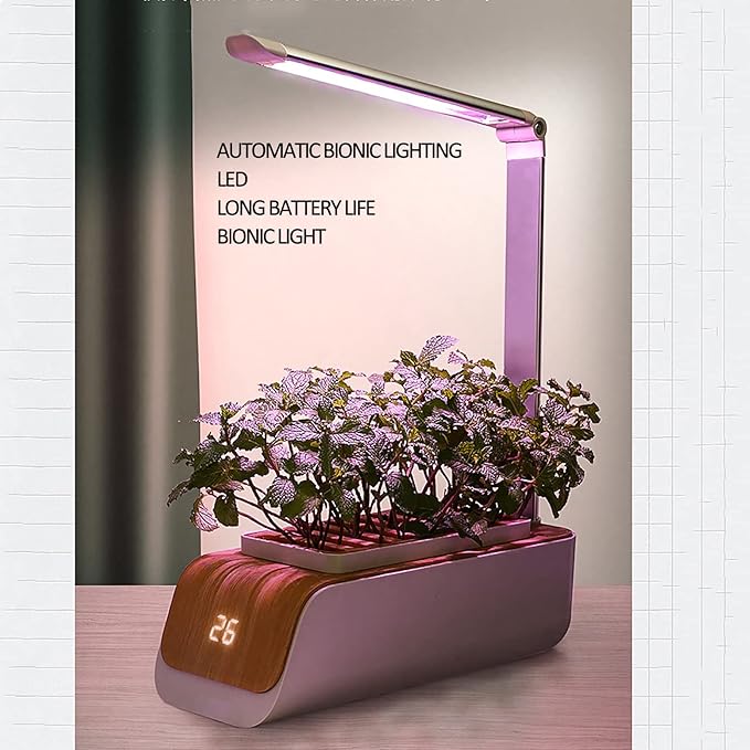 GeRRiT Hydroponics Growing System 9 Pods Indoor Herb Garden Kit with LED Grow Light Automatic Timer Germination Kits with Temperature Display Adjustable Height Smart Garden Planter