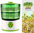 Bean Sprouts Machine Automatic Sprouts Growing Kit 2 Layers Auto Household Bean Seed Cereal Sprouts Machine 360° Sprinkler 3 Seasons Modes for Radish Wheatgrass Broccoli Sprouts 110V