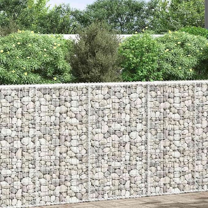 Galvanized Steel Trapezium Gabion Raised Bed Gabion Planter Steel Fencing Wire Patio Flower Plant Bed Basket Stone for Backyard Patio 39.4x7.9x39.4-896