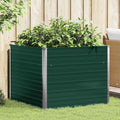 Green 39.4 Galvanized Steel Raised Garden Bed for Vegetables &amp Flowers Drainage &amp UV Resistant