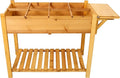 8-Grid Elevated Raised Garden Bed with Foldable Table &amp Storage Shelf - Sturdy Solid Wood Planter Box for Vegetables/Herbs/Flowers Yard &amp Patio Use Ideal for Seniors &amp Home Gardeners (Na