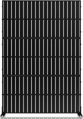 Metal Privacy Screen 72 H x 47.2 Decorative Outdoor Privacy Screen Privacy Panel with Stand for Balcony Deck Patio Lawn Garden Privacy Fence (Black-Vertical)