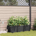 3 Pack Black Steel Garden Planter Box Set 47x16 with Irrigation Modern Outdoor Raised Bed for Vegetables Herbs Robust Patio Flower Box Kit for Balcony Terrace Backyard