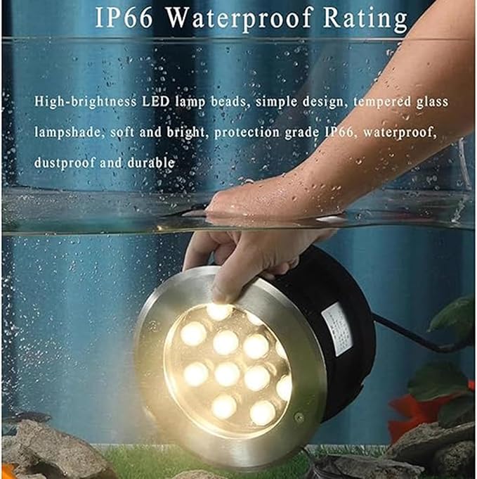 Ground Landscape Lights - Outdoor Buried Lights AC85-265V Outdoor Recessed Spot Light IP66 Waterproof Underground Light LED for Garden Pathway Patio Step Deck(Green36W)
