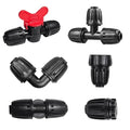 24 Pack 1/2 Inch Drip Irrigation Fittings Kits 3/4 to 1/2 Adapter and Tee | Elbow | Coupler Connectors | End Caps | Shut Off Valve for 1/2 Drip Irrigation Tubing Anti-Leak Drip Irrigation Parts