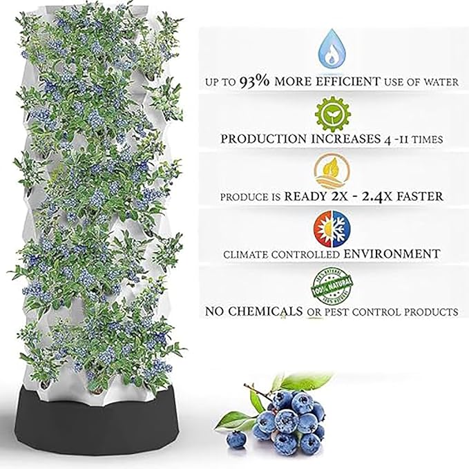 Hydroponics Growing System Hydroponics Growing Sys Hydroponic Kit Gardening Sys Vertical Tower with Hydrating Pump Timer Hydroponic Aeroponic Tower