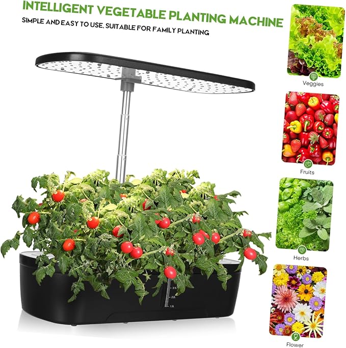 1set Indoor Hydroponics Growing Kit Led Grow Light Plant Growing Machine for Gardening at Compatible