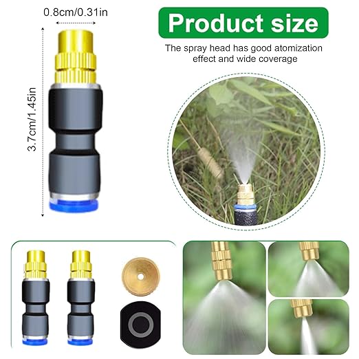 Update 98Ft Irrigation Copper Nozzle System Automatic Irrigation System with Replaceable 360°Bendable Sprayeratomizing Copper Nozzle for Watering System for Garden Plant Lawn Patio and Yard.(25)