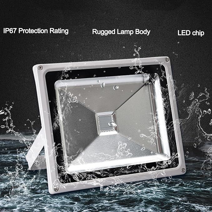Floodlights - Landscape Light IP67 Outdoor Waterproof LED Landscape Tree Spotlights Adjustable RGB Color-Changing Spotlight for Green Illumination of Trees(White10W)