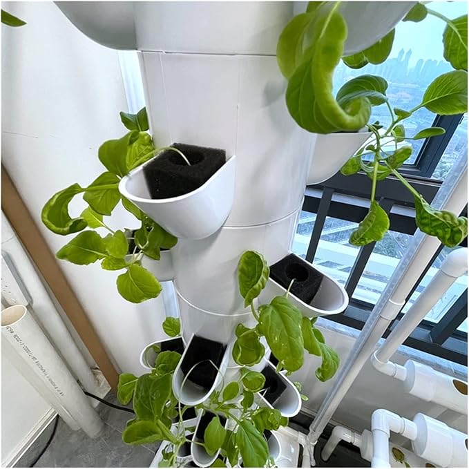 Hydroponic Tower Growing sytem 15 Layers 45 Plants Grow Tower Hydroponics Equipment Vertical Indoor Garden Kit with Water Tank Pump and Timer Easy to Install and Operate