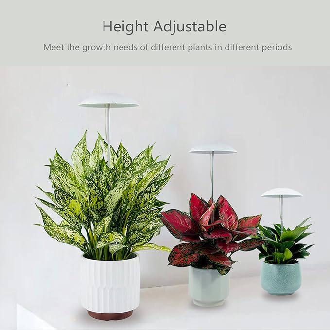 LED Grow Light for Indoor Plants 4 Pack Intelligent USB Small Plant Lights with Remote Controller Height Adjustable Automatic Timer Ideal for Home Decoration