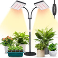 LBW Upgraded Desk Grow Lights for Indoor Plants Dual-Head 428 LED Tabletop Full Spectrum Grow Light with 3/6/12H Timer 6 Brightness Levels 3 Lighting Modes Height Adjustable for 10-26 inches