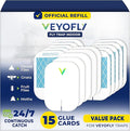 VEYOFLY Fly Trap Indoor Refill Fruit Fly Traps for Indoors Gnat Traps for House Indoor Fly Catcher Fly Trap Plug in Catch for Fruit Flies Moths Gnats Mosquito Trap (Pack of 15 Refills)