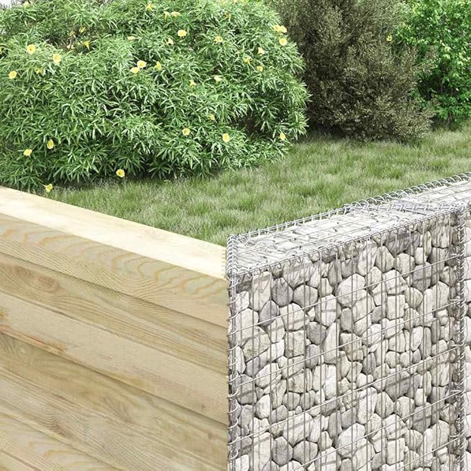 Galvanized Steel Raised Garden Planter 31.5x31.5x39.4 in Trapezoidal Outdoor Gabion Box for Patio Balcony &amp Yard Modern Silver Flower &amp Herb Planter