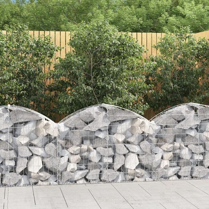 Gabion Basket Silver Galvanized Iron 39.4x11.8x23.6/31.5 in Rectangular Metal Planter for Outdoor Garden Beds Durable Decorative Barrier