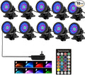 SHOYO Pond Lights Color Changing Spotlights with Timer Submersible Fountain Lights Memory Dim Adjustable IP68 Waterproof Underwater RGB for Outdoor Garden Yard Lawn Water Pond Fountain (Set of 10)