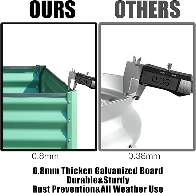 8x4x1 ft Galvanized Raised Garden Bed Outdoor Planter GBoxes Large Metal Planter Box for Gardening Vegetables Fruits FlowersGreen