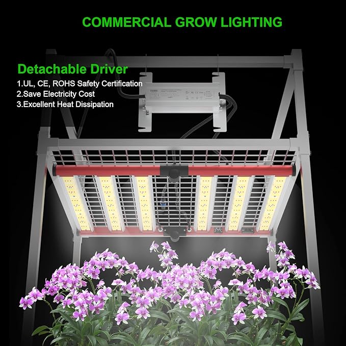 AGLEX 330W Led Grow Lights Full Spectrum Grow Light with UV IR Daisy Chain Foldable &amp Dimmable Plant Bar Style Grow Light for Indoor Growing Commercial Hydroponic Growing Lamp 3x4 FT Core Covera