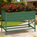Gardening BedMetal Planter BoxGalvanized Raised Garden Bedwith LegsStorage Shelf and Bed Liner