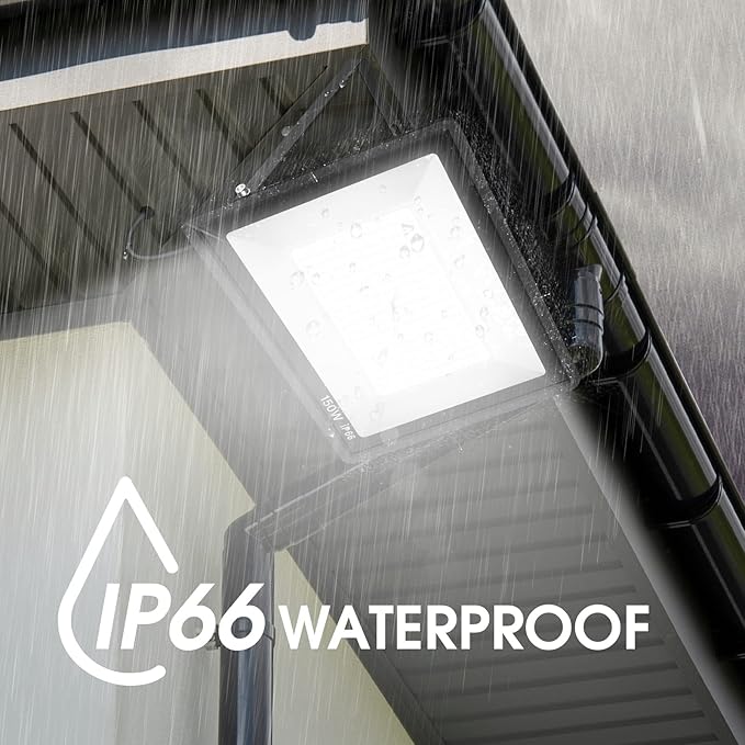 3 Pack 150W LED Flood Light OutdoorSuper Bright Exterior Security Light with PlugIP66 Waterproof Flood Light 15500LM 5000K Daylight White Floodlight for Yard GardenBasketball Court Arena