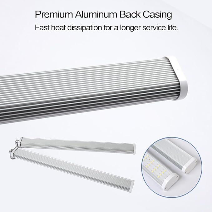 JCBritw Standing LED Grow LightAdjustable Dual Head T12 Bar Plant Light White 6500K Full Spectrum Plant Grow Lamp on Stand for Indoor Plants Seed Starting Seedlings Veg Flower