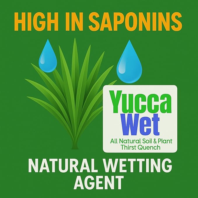 Wetting Agent - Surfactant - Liquid Yucca Extract for Plants Lawns &amp Soil - All Natural Plant Thirst Quench - Liquid Aeration Ground Loosener - 1 Gallon Concentrate