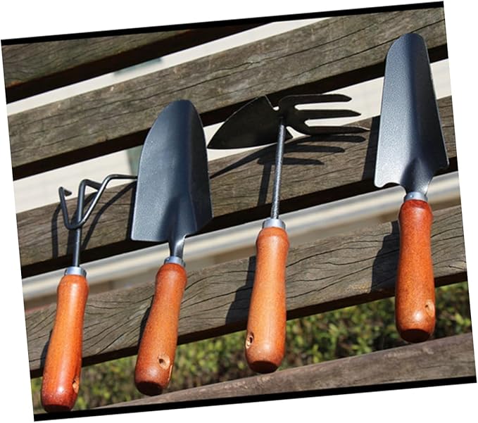 4pcs Mini Paint Spatula Garden Tools Set Iron Shovel for Planting Wooden Handle Lightweight Garden Hand Tools for Gardening Kit