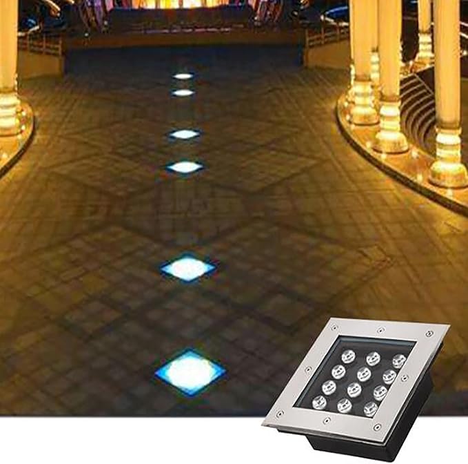 Outdoor Buried Lights - Ground LED Landscape Lamp Square Embedded LED Spotlight IP67 Waterproof Ground Lights for Terrace Courtyard Paths Sidewalks IlluminaCold White-3w