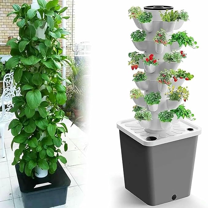 Garden Hydroponic Growing System 15/20/25/30 Pods Hydroponics Tower Aeroponics Grow Kit ICS Planting System Fruits and Vegetable 30Holes//1pc