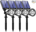 URPOWER Solar Lights Outdoor 2-in-1 Waterproof Adjustable Solar Spotlights Outdoor Wall Light Dusk-to-Dawn Solar Powered Landscape Lights for Backyard/Garden/Pathway/Pool/Porch (4Pack Cool White)