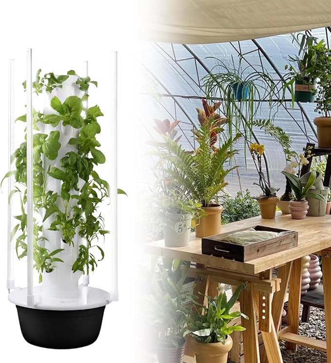 Hydroponics Growing System Kit Vertical Hydroponic Tower Garden System Hydroponic Grow Tower Kit Drip Irrigation 110V 220V 6-12 Hours Lighting for Leafy Greens and Herbs 5楼