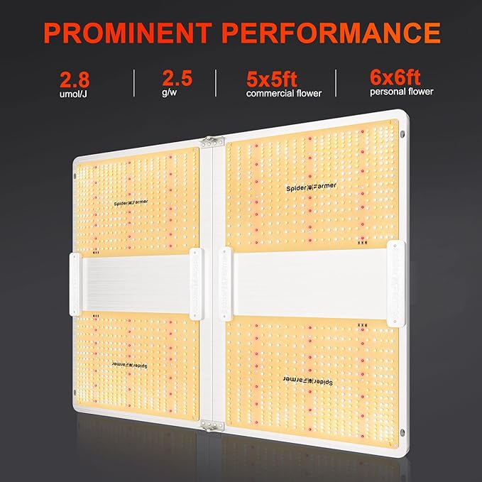 SPIDER FARMER SF7000 Samsung LM301B Diodes Led Grow Light Full Spectrum Plant Grow Light 650W Dimmable &amp High Efficiency &amp Uniform PPFD Commercial Lamps for Seedling Veg &amp Bloom In 5x5