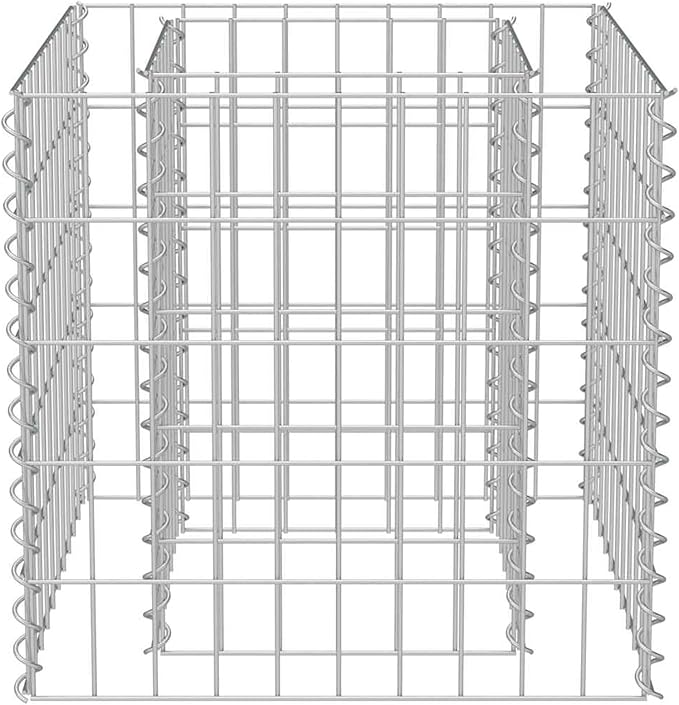 Galvanized Steel Gabion Raised Bed Durable Weather-Resistant High Load Capacity Reinforced Stability 19.7x19.7x19.7 in for Garden Balcony Patio Decor