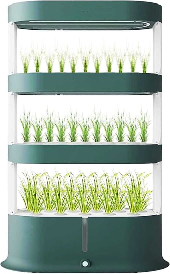 Generic Hydroponic Indoor Garden Growing System - 48 Pods Vertical Herb Garden with LED Grow Light Smart Remote Control Aeroponic Vegetable Kit