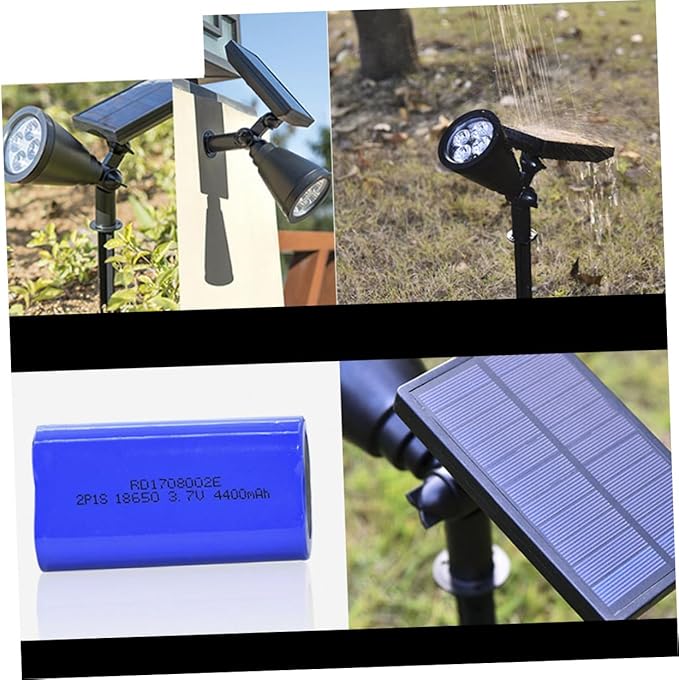DOITOOL 2pcs Solar Ground Lights LEDs Outdoor Spotlights with Solar Panel Easy Installation for Garden Pathway Lawn and Lighting