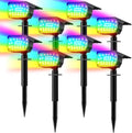 Color Changing Solar Spot Lights Outdoor 8 Pack&amp Solar Spot Lights Outdoor 8 Pack 57 LED Cool White