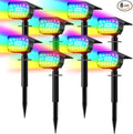 LANSOW Solar Spot Lights Outdoor Color Changing [7 Modes/8 Pack] Christmas Landscape Spotlights Solar Lights Outdoor Waterproof Solar Powered Flood Lights for Outside Yard Garden Pathway