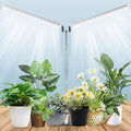 JCBritw Standing LED Grow LightAdjustable Dual Head T12 Bar Plant Light White 6500K Full Spectrum Plant Grow Lamp on Stand for Indoor Plants Seed Starting Seedlings Veg Flower