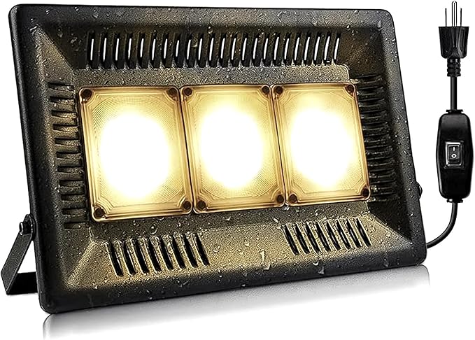 Relassy 450W Waterproof Led Sunlike Full Spectrum Outdoor Grow Light with No Noise Heat Dissipation for Indoor Outdoor Plants Seedling Growing Blooming and Fruiting