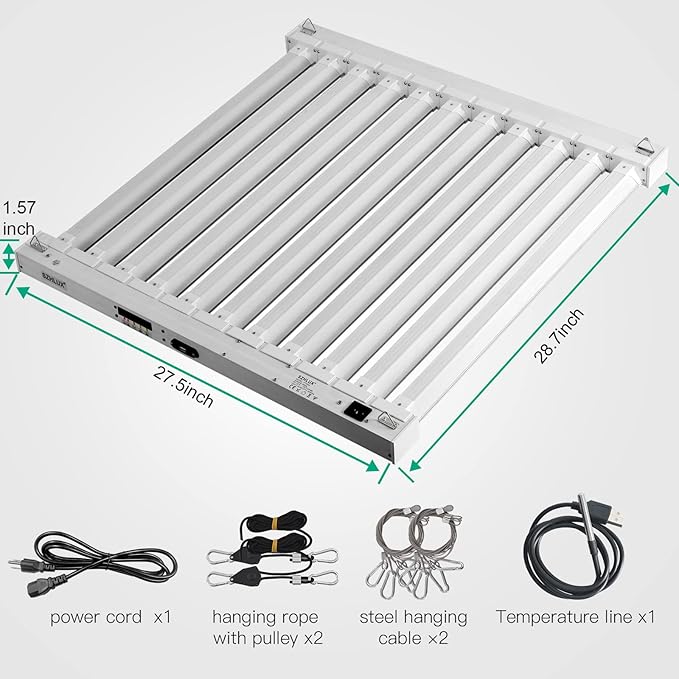 SZHLUX 500W LED Grow Light 4x4/5x5ft with Timer and Temp Control Full Spectrum Grow Lamp with 1056 DiodesIndoor Plants for Seedling Veg and Bloom Grow Light