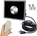 Kiven LED Indoor/Outdoor Waterproof Spotlight 7W Aluminum Porch Light with 9.84 FT Plug-in Cord and Remote Control Dimmable Plug in Accent Light with Vinly Siding Hooks for PlantsGardenPorch