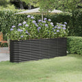 Garden Raised PlanterGarden BedGalvanized Raised Garden BedPlanter Raised bedsGalvanized PlanterBed Powder-Coated Steel 88.2x15.7x26.8 Anthracite