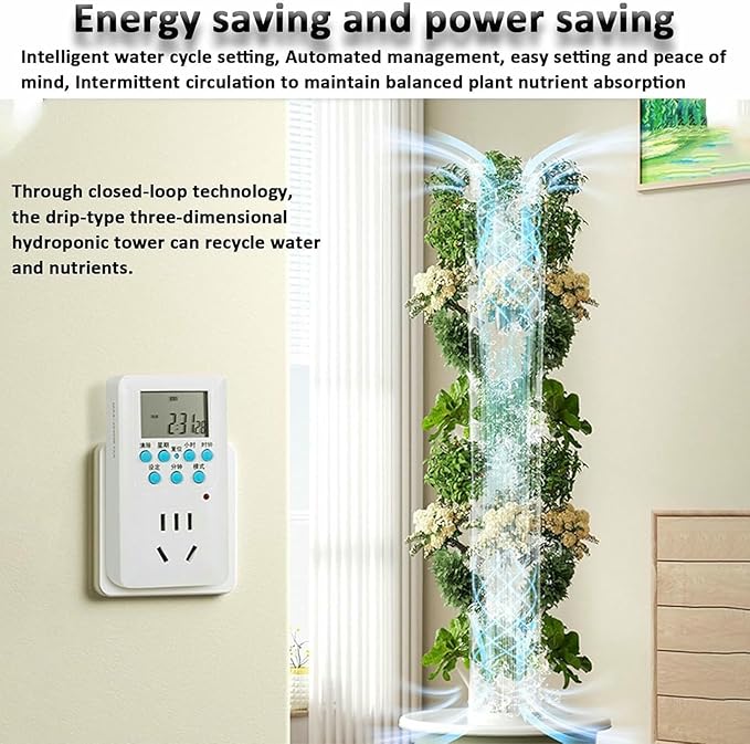 Outdoor Hydroponics Growing System Hydroponics Tower Indoor Vertical Garden Planter Indoor Vertical Garden for Gardening LoverHerbs Vegetables and Fruits-