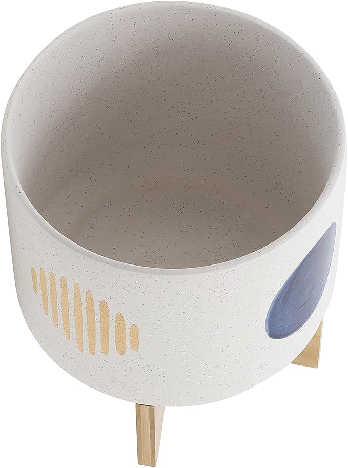 10 Funky Planter W Stand White