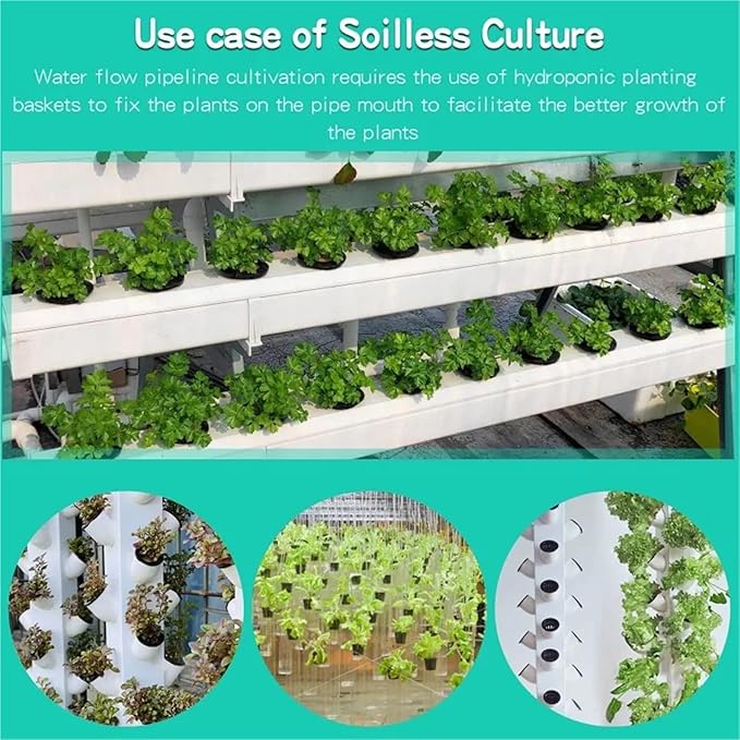 Net Pots for Hydroponics 16PCS Hydroponic Garden Net Pots - Slotted Plastic Mesh for Plant Nursery(White)