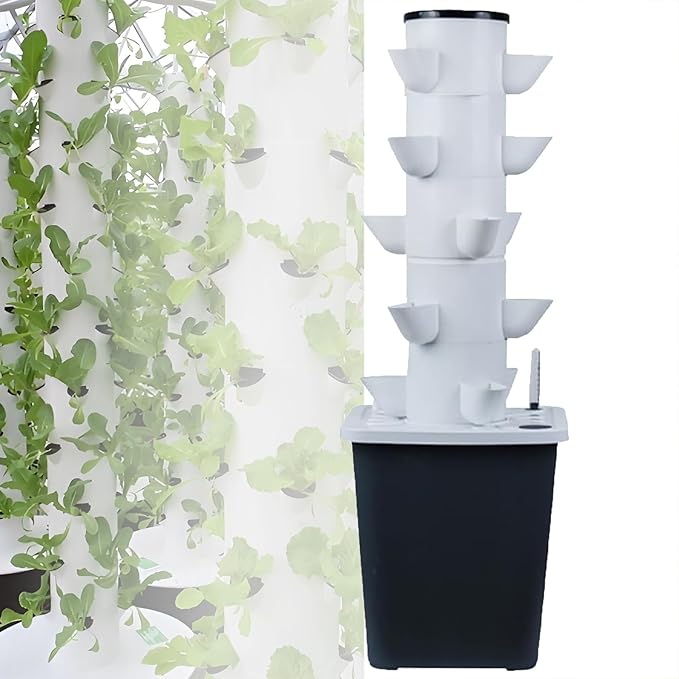 Hydroponic Planting System Kit Indoor Vertical Planting Garden Box Suitable for Fresh Herbs Vegetables and Fruits(25 Holes)