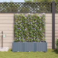 3-Pack Light Grey Steel Raised Garden Planter 47.2x15.8x55.9 Outdoor Box with Irrigation Elevated Patio Balcony Bed for Herbs Tomatoes