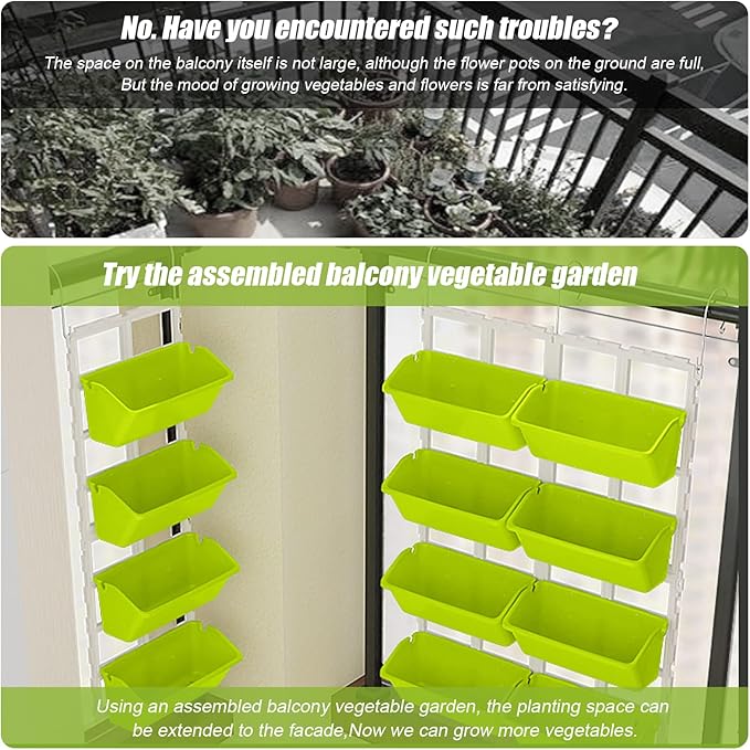 LYNICESHOP Vertical Garden Planter Box 4-Tier Space-Saving Vertical Planters Outdoor Raised Garden Bed Indoor Outdoor Freestanding Planter for Vegetables Herbs &amp Flowers (Tender Green)