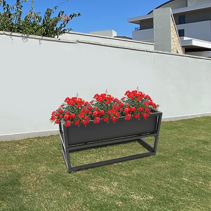 Outdoor Raised Garden Bed 14 H Rectangular Elevated Garden Bed for Backyard Gardening Planters Boxes for Planting Herbs Flowers &amp Vegetables